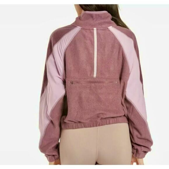 Free People Fp Movement SO Fly Half Zip Crop Jacket Size S Athletic Lilac Purple - Picture 2 of 11